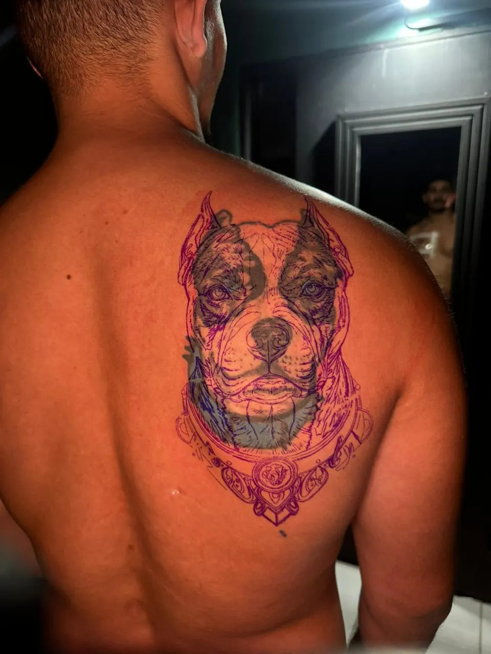 Tatuagem realista de coruja nas costas, portfólio do tatuador próximo a Várzea Grande